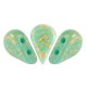 Les perles par Puca® Amos kralen Opaque green turquoise splash 63130/94401